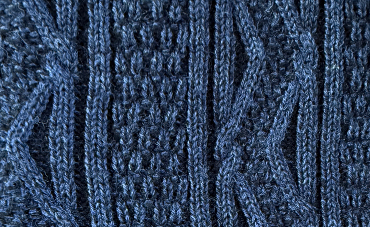Navy Merino Pima Fisherman sweater